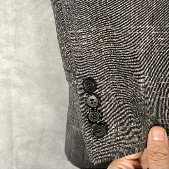Hugo Boss Tess Beilla The James Check 100% Wool Blazer Jacket Men's Regular 44R - Picture 8 of 14